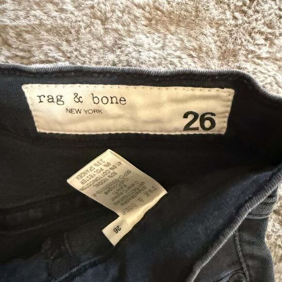Rag & Bone High Rise Ankle Skinny Jeans - Black Women Size 26‎ School - Picture 8 of 9